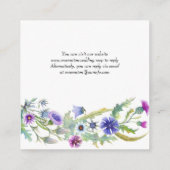 QR-code RSVP, waterverf wilde bloemen bruiloft Informatiekaartje (Achterkant)