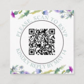 QR-code RSVP, waterverf wilde bloemen bruiloft Informatiekaartje (Voorkant)