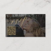 QR-code RSVP-website met gouden script Informatiekaartje (Voorkant)