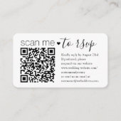QR-code RSVP Weddenschap Website Eenvoudige fotore Informatiekaartje (Voorkant)