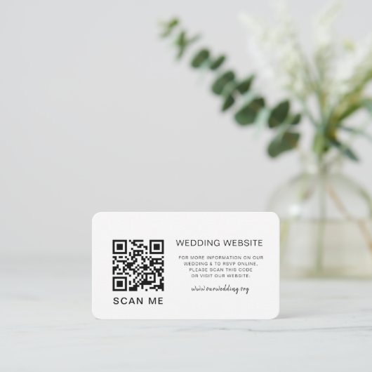QR code RSVP Weddenschap Website Foto Informatiekaartje (Staand voorkant)
