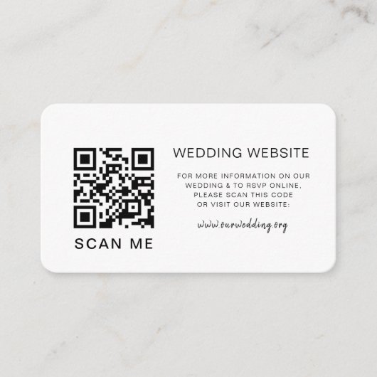 QR code RSVP Weddenschap Website Foto Informatiekaartje (Voorkant)
