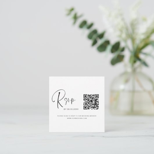 QR-code RSVP Weddenschap Website Informatiekaartje (Staand voorkant)