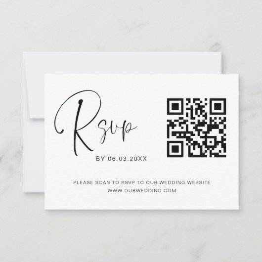 QR Code RSVP Weddenschap Website Kaartje (Voorkant)