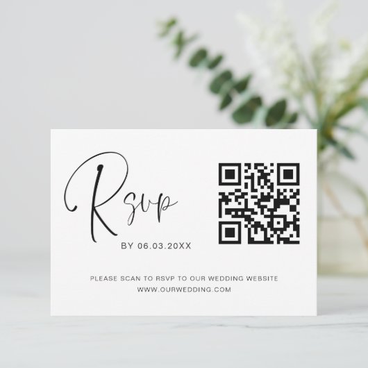 QR Code RSVP Weddenschap Website Kaartje (Staand voorkant)