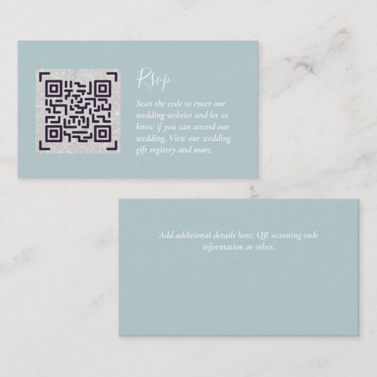 QR CODE RSVP Wedding Details Accommodatie Gifts Informatiekaartje (Voorkant / Achterkant)