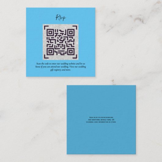 QR CODE RSVP Wedding Details Accommodatie Gifts Informatiekaartje (Voorkant / Achterkant)