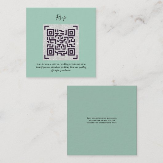 QR CODE RSVP Wedding Details Accommodatie Gifts Informatiekaartje (Voorkant / Achterkant)