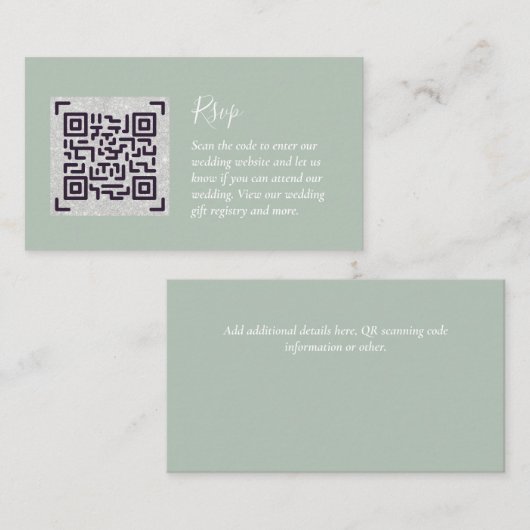 QR CODE RSVP Wedding Details Accommodatie Gifts Informatiekaartje (Voorkant / Achterkant)