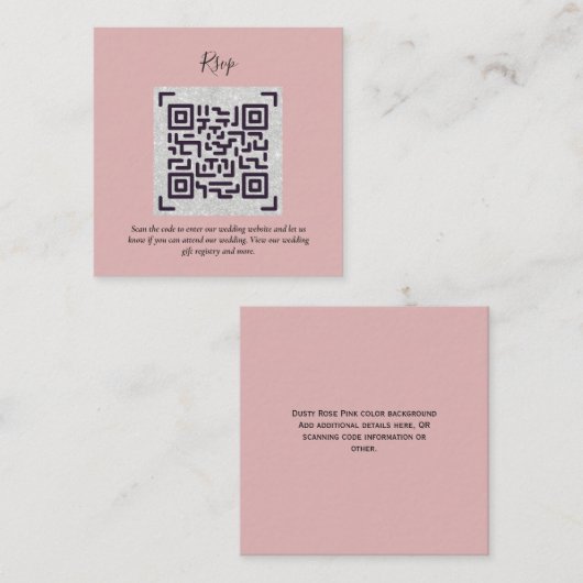 QR CODE RSVP Wedding Details Accommodatie Gifts Informatiekaartje (Voorkant / Achterkant)