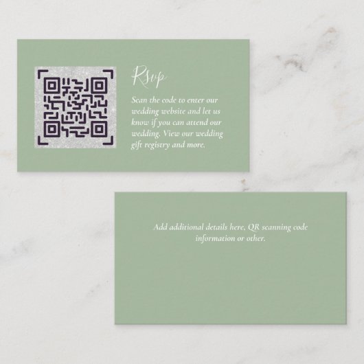 QR CODE RSVP Wedding Details Accommodatie Gifts Informatiekaartje (Voorkant / Achterkant)