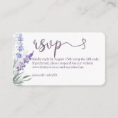 QR-code RSVP Wedding Elegant Lavender Informatiekaartje (Voorkant)