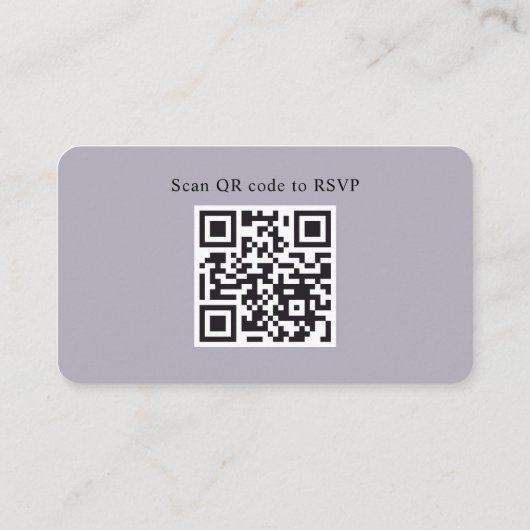 QR-code RSVP Wedding Elegant Lavender Informatiekaartje (Achterkant)