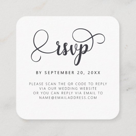 QR Code RSVP Wedding RSVP Kaarten (Achterkant)