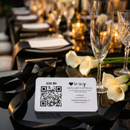 QR Code RSVP Wedding Website Simple Photo Response Informatiekaartje