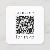 QR Code RSVP Wedding Website Square Enclosure Kaar Vierkante Visitekaartje (Voorkant)