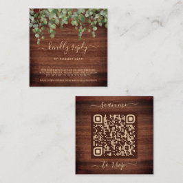 QR-code Rustic Eucalyptus Greenery Wedding RSVP Informatiekaartje