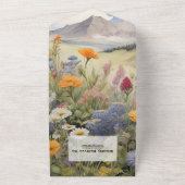 QR Code Rustiek Bergbos Evergreen Bruiloft All In One Uitnodiging (Buitenkant)