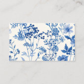 QR-code Rustiek Blauw Wildflower Wedding Informatiekaartje (Achterkant)
