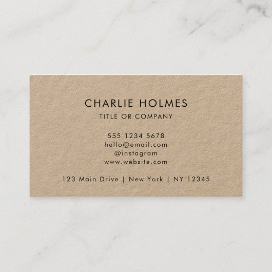 QR Code Rustiek Kraftpapier Modern Stijlvol Profes Visitekaartje (Achterkant)