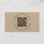 QR Code Rustiek Kraftpapier Modern Stijlvol Profes Visitekaartje (Voorkant)