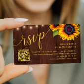 QR code rustiek land chique bruiloft RSVP Informatiekaartje