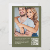 QR-code Rustieke Groene Bosvaren Bruiloft Kaart (Achterkant)
