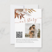 QR code rustieke moderne terracotta bloemenbruilof Save The Date (Achterkant)