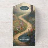 QR Code Rustieke Mountain Woodland Bos Bruiloft All In One Uitnodiging (Buitenkant)