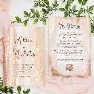 QR code Rustieke Terracotta Gouden Waterverf Bruil Kaart