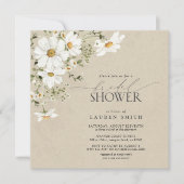 QR Code Rustieke Waterverf Daisy Vrijgezellenfeest Kaart (Voorkant)