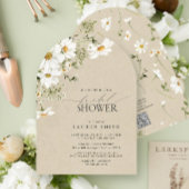 QR Code Rustieke Waterverf Daisy Vrijgezellenfeest Kaart