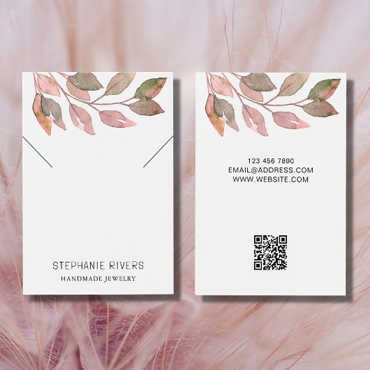 QR Code Rustieke Waterverf Ketting Display Kaart