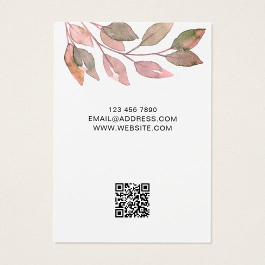 QR Code Rustieke Waterverf Ketting Display Kaart (Achterkant)