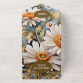 QR Code Rustieke Waterverf Witte Daisy Bruiloft All In One Uitnodiging (Buitenkant)