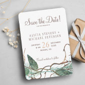 QR code rustieke winter bos bruiloft Save The Date