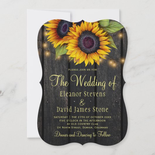 QR code rustig land - bruiloft met zonnebloempitte Kaart (Voorkant)