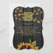 QR code rustig land - bruiloft met zonnebloempitte Kaart (Achterkant)