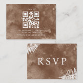 Qr-code Rustige Waterverf Wild Fern RSVP Informatiekaartje (Voorkant / Achterkant)