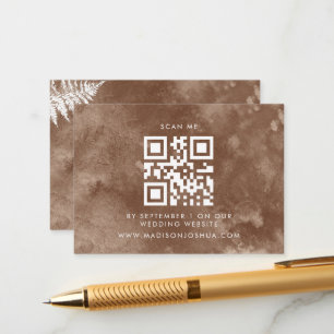 Qr-code Rustige Waterverf Wild Fern RSVP Informatiekaartje