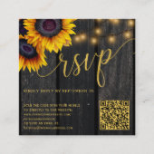 QR-code rustige zonnebloembruiloft RSVP Informatiekaartje (Voorkant)