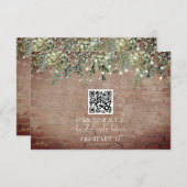 QR-code Rustisch Brick Botanical Wedding RSVP (Voorkant / Achterkant)