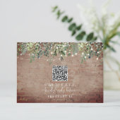 QR-code Rustisch Brick Botanical Wedding RSVP Kaartje (Staand voorkant)
