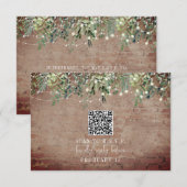 QR-code Rustisch Brick Botanical Wedding RSVP Kaartje (Voorkant / Achterkant)