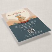 QR Code Saddle Up Teddybeer Cowboy Verjaardag Kaart