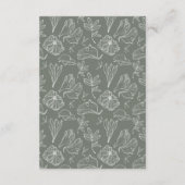 QR Code Sage Green Floral Weddenschap Details Informatiekaartje (Achterkant)