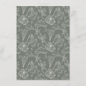 QR Code Sage Green Floral Weddenschap Details Informatiekaartje (Achterkant)