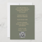 QR Code Sage Groene Gouden Minimalistische Foto Save The Date (Achterkant)