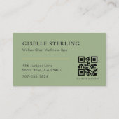 QR Code Sage Groene Massage Therapeut Visitekaartje (Achterkant)