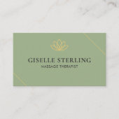 QR Code Sage Groene Massage Therapeut Visitekaartje (Voorkant)